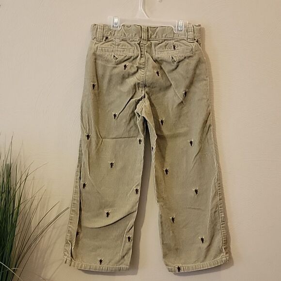 BOY'S JANIE AND JACK TAN CORDUROY PANTS WITH EMBROIDERED REINDEER, SIZE 5T - Picture 5 of 9